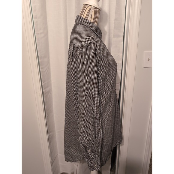 Victoria's Secret Black & White Gingham Long Sleeve Cotton/Silk Shirt‎ Large - Picture 5 of 12